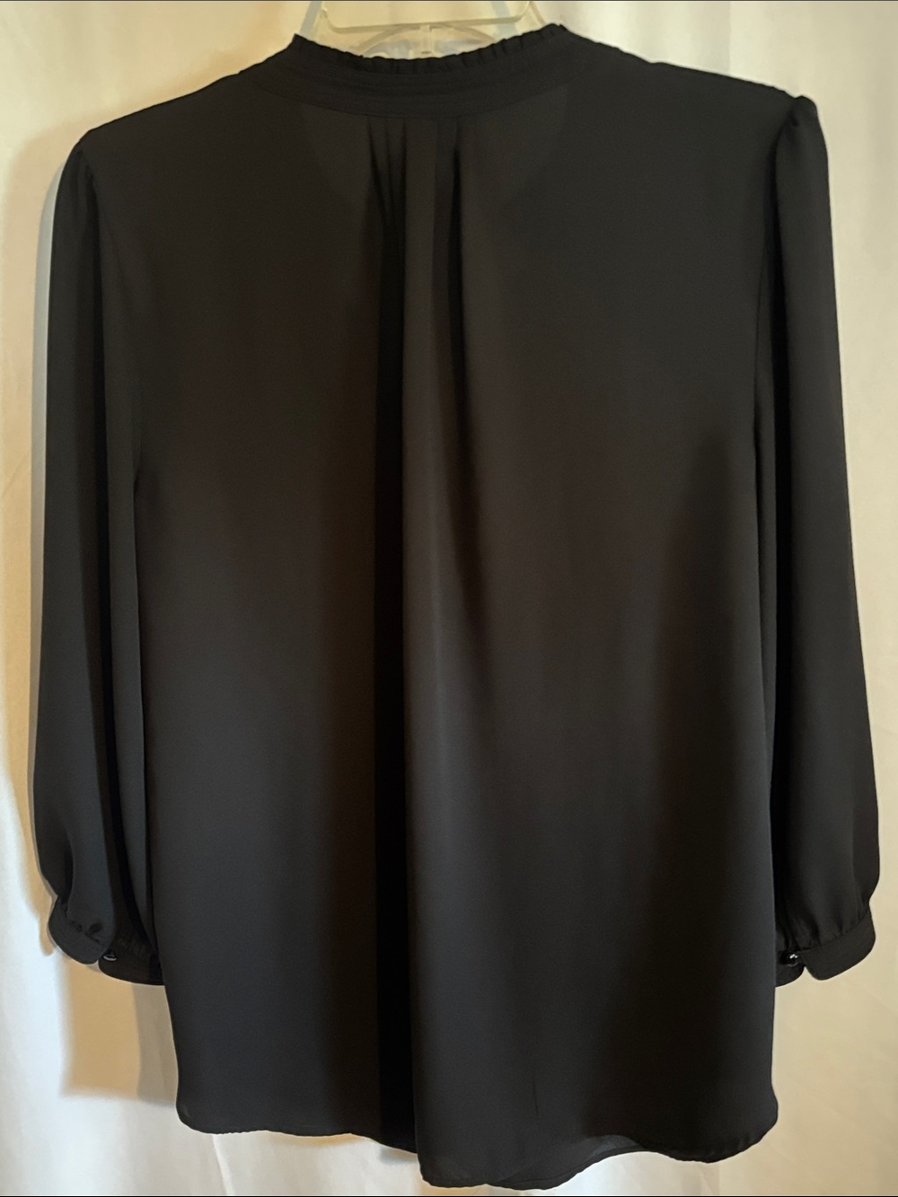 Worthington Black Long-Sleeve Blouse with Subtle Pleats - Picture 7 of 10